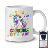 Personalized 100 Days Of Crushing 1st Grade; Joyful Unicorn Dabbing; Custom Name Students T-Shirt