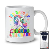 Personalized 100 Days Of Crushing 4th Grade; Joyful Unicorn Dabbing; Custom Name Students T-Shirt