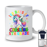 Personalized 100 Days Of Crushing 5th Grade; Joyful Unicorn Dabbing; Custom Name Students T-Shirt