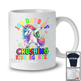 Personalized 100 Days Of Crushing Kindergarten; Joyful Unicorn Dabbing; Custom Name Students T-Shirt