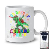 Personalized 100 Days Of Crushing Pre-K; Joyful T-Rex Dabbing; Custom Name Students T-Shirt