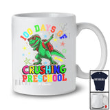 Personalized 100 Days Of Crushing Preschool; Joyful T-Rex Dabbing; Custom Name Students T-Shirt