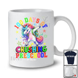 Personalized 100 Days Of Crushing Preschool; Joyful Unicorn Dabbing; Custom Name Students T-Shirt