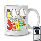 Personalized 100 Days Of School; Colorful Custom Name Baseball Player Team; Students Teacher T-Shirt