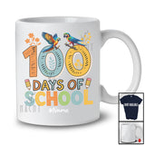 Personalized 100 Days Of School; Lovely 100th Day Macaw Animal; Custom Name Teacher Students T-Shirt