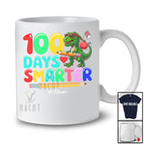 Personalized 100 Days Smarter; Joyful 100th Day Of School Custom Name T-Rex; Students Teacher T-Shirt