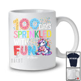 Personalized 100 Days Sprinkled With Fun; Amusing Custom Name Unicorn Donut; Students T-Shirt