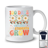 Personalized 100 Days Watching My Students Grow; Joyful School Daisy Groovy; Custom Name Teacher T-Shirt