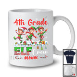 Personalized 4th Grade ELF Crew; Awesome Christmas ELF; Custom Name Students Teacher T-Shirt