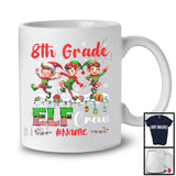 Personalized 8th Grade ELF Crew; Awesome Christmas ELF; Custom Name Students Teacher T-Shirt