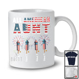 Personalized All American Aunt, Awesome 4th Of July Patriotic Fireworks, Custom Name Family T-Shirt