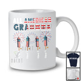 Personalized All American Grandma, Awesome 4th Of July Patriotic Fireworks, Custom Name Family T-Shirt