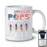 Personalized All American Pops, Awesome 4th Of July Patriotic Fireworks, Custom Name Family T-Shirt