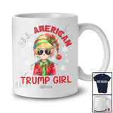 Personalized All American Trump Girl; Merry Christmas Custom Name Elf Trump Back 2024; Family T-Shirt