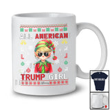 Personalized All American Trump Girl; Merry Christmas Custom Name Elf Trump Back 2024; Sweater T-Shirt