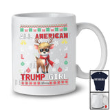 Personalized All American Trump Girl; Merry Christmas Custom Name Reindeer Trump Back 2024; Sweater T-Shirt