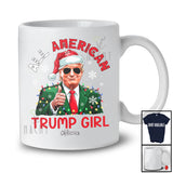 Personalized All American Trump Girl; Merry Christmas Custom Name Santa Trump Back 2024; Family T-Shirt