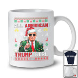 Personalized All American Trump Girl; Merry Christmas Custom Name Santa Trump Back 2024; Sweater T-Shirt