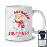 Personalized All American Trump Girl; Merry Christmas Custom Name Snowman Trump Back 2024; Family T-Shirt