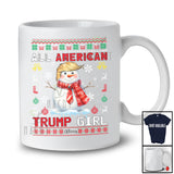 Personalized All American Trump Girl; Merry Christmas Custom Name Snowman Trump Back 2024; Sweater T-Shirt