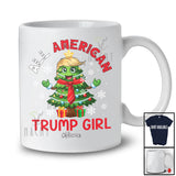 Personalized All American Trump Girl; Merry Christmas Custom Name X-mas Tree Trump Back 2024; Family T-Shirt