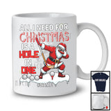 Personalized All I Need For Christmas Is A Hole In One; Joyful Custom Name Santa Dabbing; Golf Player T-Shirt