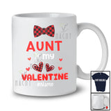 Personalized Aunt Is My Valentine; Lovely Plaid Bow Tie Hearts; Custom Name Boys Family T-Shirt