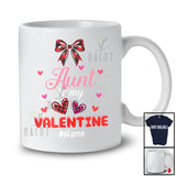 Personalized Aunt Is My Valentine; Lovely Plaid Bow Tie Hearts; Custom Name Girls Family T-Shirt