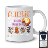 Personalized Auntie Of Little Monsters; Creepy Halloween Family Custom Name Group T-Shirt