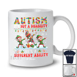 Personalized Autism It's A Different Ability; Lovely Christmas Custom Name Autistic Elf Dabbing T-Shirt