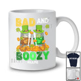 Personalized Bad And Boozy; Cheerful St. Patrick's Day Whiskey Coins; Custom Name Drinking Drunker T-Shirt