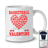 Personalized Basketball Is My Valentine; Adorable Hearts Basketball; Custom Name Sport Player Team T-Shirt