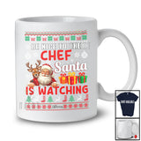 Personalized Be Nice To The Chef; Amusing Christmas Sweater Santa; Custom Name Jobs T-Shirt