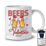 Personalized Beers Are My Valentine; Amazing Plaid Custom Name Couple Beer; Drinking Drunker T-Shirt