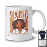 Personalized Black Nurse Magic; Lovely Black History Month Afro Women; Custom Name Nurse T-Shirt