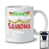 Personalized Blessed To Be Called Grandma; Awesome Christmas Plaid Custom Name Grandma; Family T-Shirt