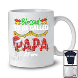 Personalized Blessed To Be Called Papa; Awesome Christmas Red Plaid Custom Name Papa; Family T-Shirt