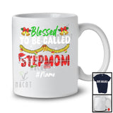 Personalized Blessed To Be Called Stepmom; Awesome Christmas Plaid Custom Name Stepmom; Family T-Shirt