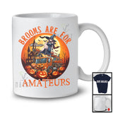 Personalized Brooms Are For Amateurs; Proud Halloween Custom Name Witch On Crane Truck T-Shirt