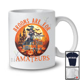 Personalized Brooms Are For Amateurs; Proud Halloween Custom Name Witch On Fire Truck T-Shirt