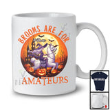 Personalized Brooms Are For Amateurs; Proud Halloween Custom Name Witch Riding Llama T-Shirt