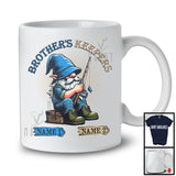 Personalized Brother's Keepers, Lovely Father's Day Fishing Gnome, Custom 2 Name Family T-Shirt