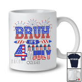 Personalized Bruh It's 4th of July; Lovely American Flag Fireworks; Custom Name Family T-Shirt