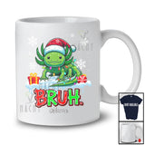 Personalized Bruh; Lovely Christmas Santa Green Axolotl; Custom Name Axolotl Owner; Family T-Shirt