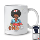 Personalized CNA Life; Lovely Black History Month Afro Women; Custom Name African Nurse T-Shirt