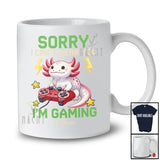 Personalized Can't Hear You I'm Gaming; Lovely Kawaii Axolotl Playing Game; Custom Name Gamer T-Shirt