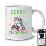 Personalized Can't Hear You I'm Gaming; Lovely Kawaii Unicorn Playing Game; Custom Name Gamer T-Shirt