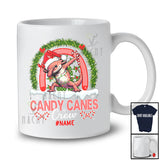 Personalized Candy Canes Crew; Amusing Christmas Custom Name Axolotl Dabbing; Rainbow T-Shirt