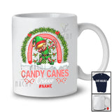 Personalized Candy Canes Crew; Amusing Christmas Custom Name ELF Dabbing; Rainbow T-Shirt