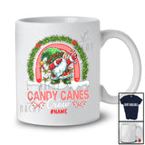 Personalized Candy Canes Crew; Amusing Christmas Custom Name Gnome Dabbing; Rainbow T-Shirt